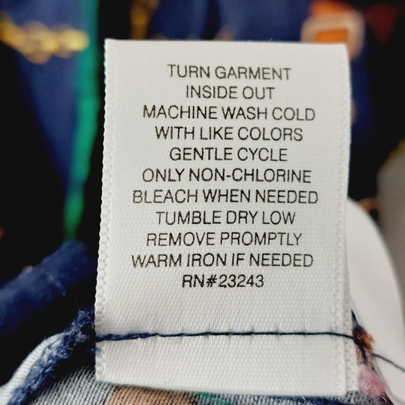 7th Avenue Design New York & Company Blue Chain Square Button Down Shirt P3039 - Picture 8 of 9